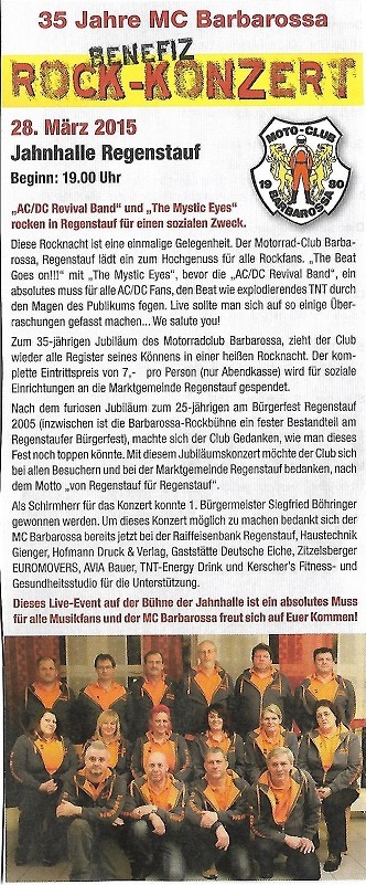 Zeitungsausschnitt des MC-Barbarsossa